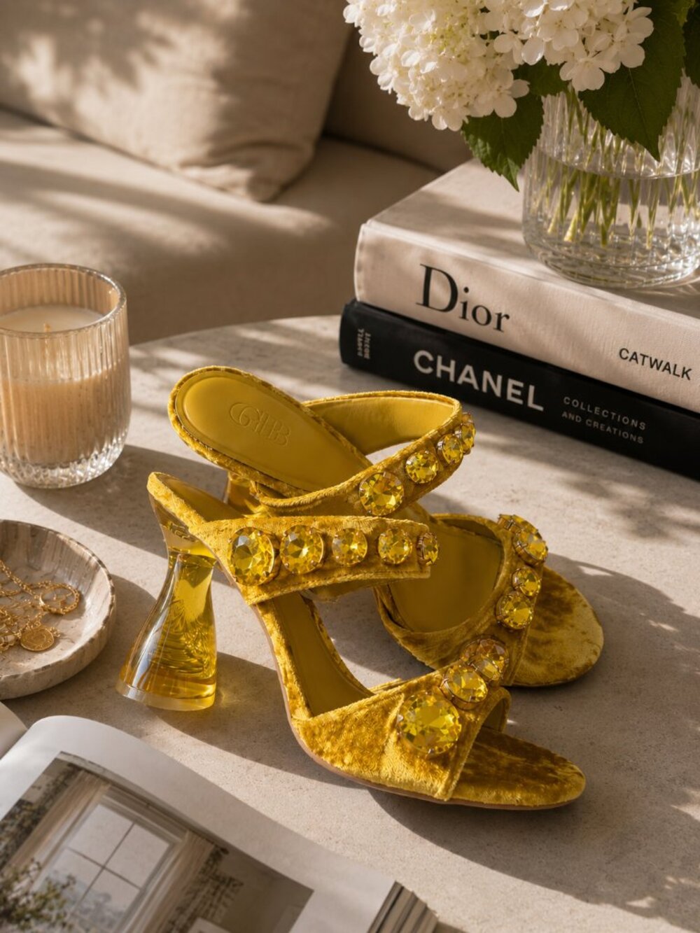 Gianni Bini Dress Slide Sandals 9.5M News-Flash Velvet Jewel Ornament NWOB